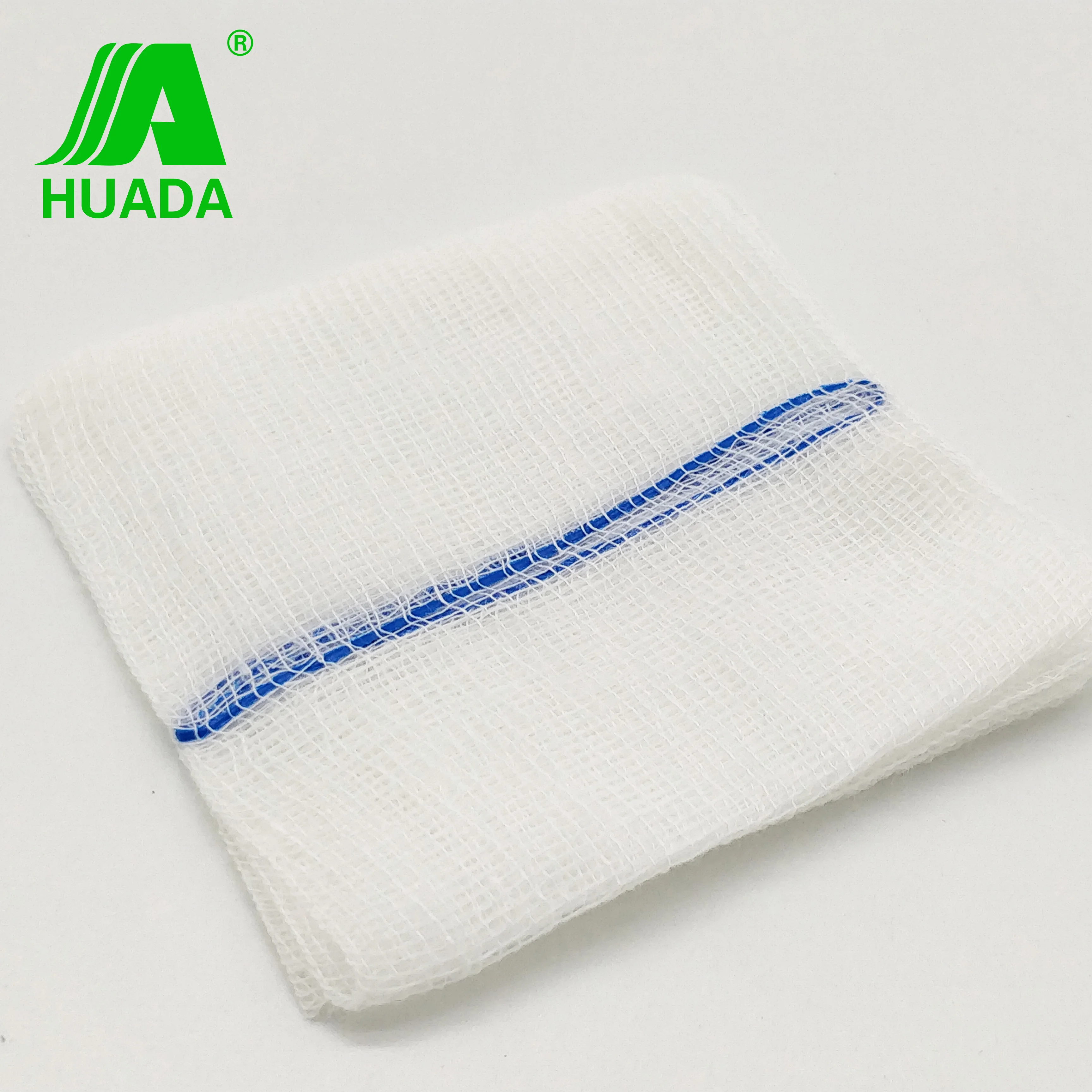 China Supplier best selling sterile medical x-ray detectable thread gauze swab with folded, 10cm x 10cm-12ply mesh 19*15