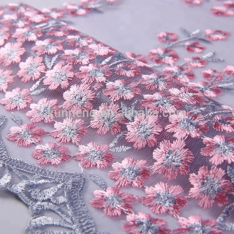 Модная индийская гипюровая кружевная ткань ручной работы, тюль с цветочной вышивкой, в наличии, ткань для платья