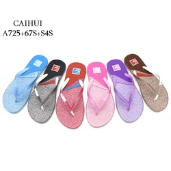 PCU  Beach flip flop Printed colorful Slipper Woman Lady Pvc Slipper
