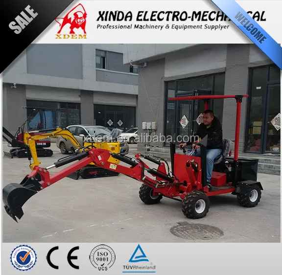 XDEM Mini Wheel Excavator 4 Wheels Tire Digger 0.55 to 0.6 ton Good Price