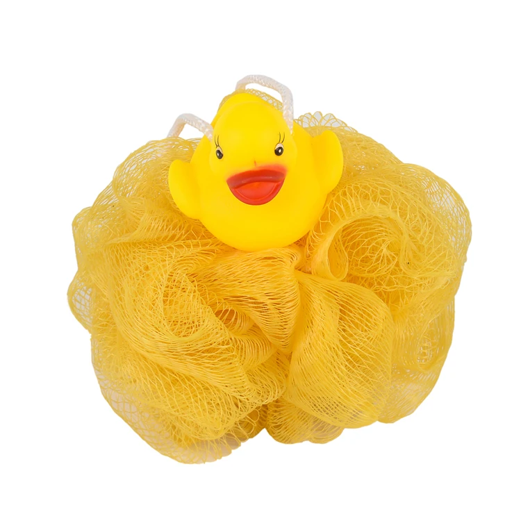 New Design Funny Animal Attractive Loofah Bath Baby Mesh Sponge produced by PE material and added dyestuff