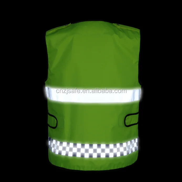high visibility reflective tape with zipper safety vest