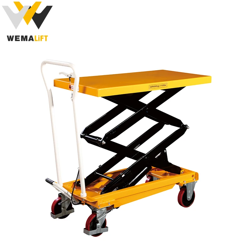 WEMALIFT 350KG 800KG Double Scissor Manual Hydraulic Table Lift