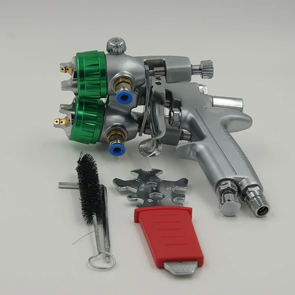 Double nozzle spray gun ningbo air tools new patent products paint remover machine water spray gun chrome plating paint spray ca
