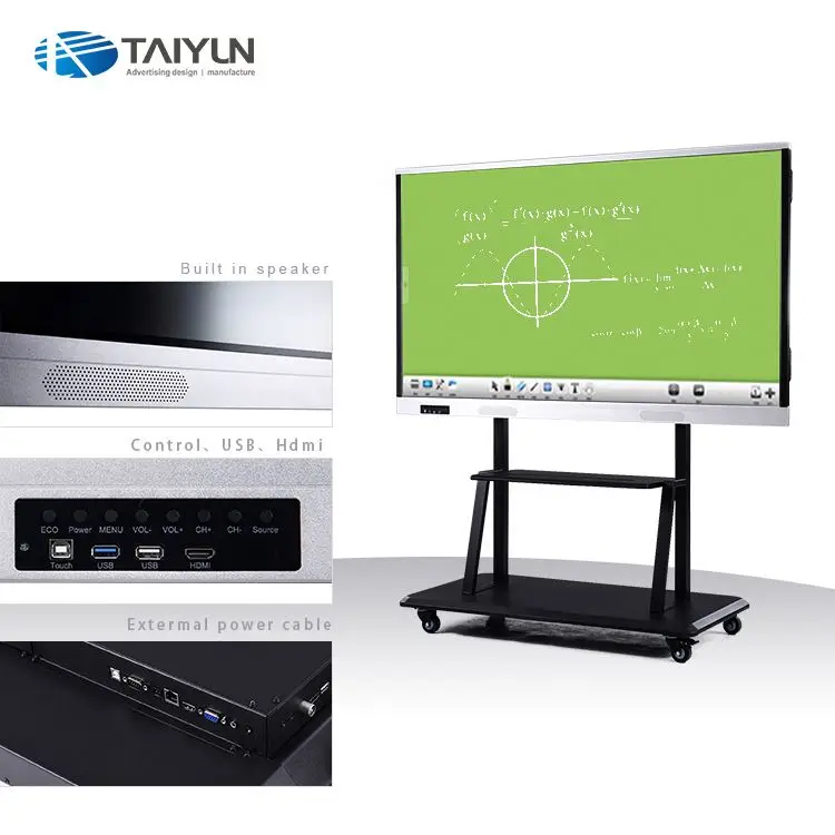 Multi Touch 4K HD Screen Smart teaching mobile interactive whiteboard