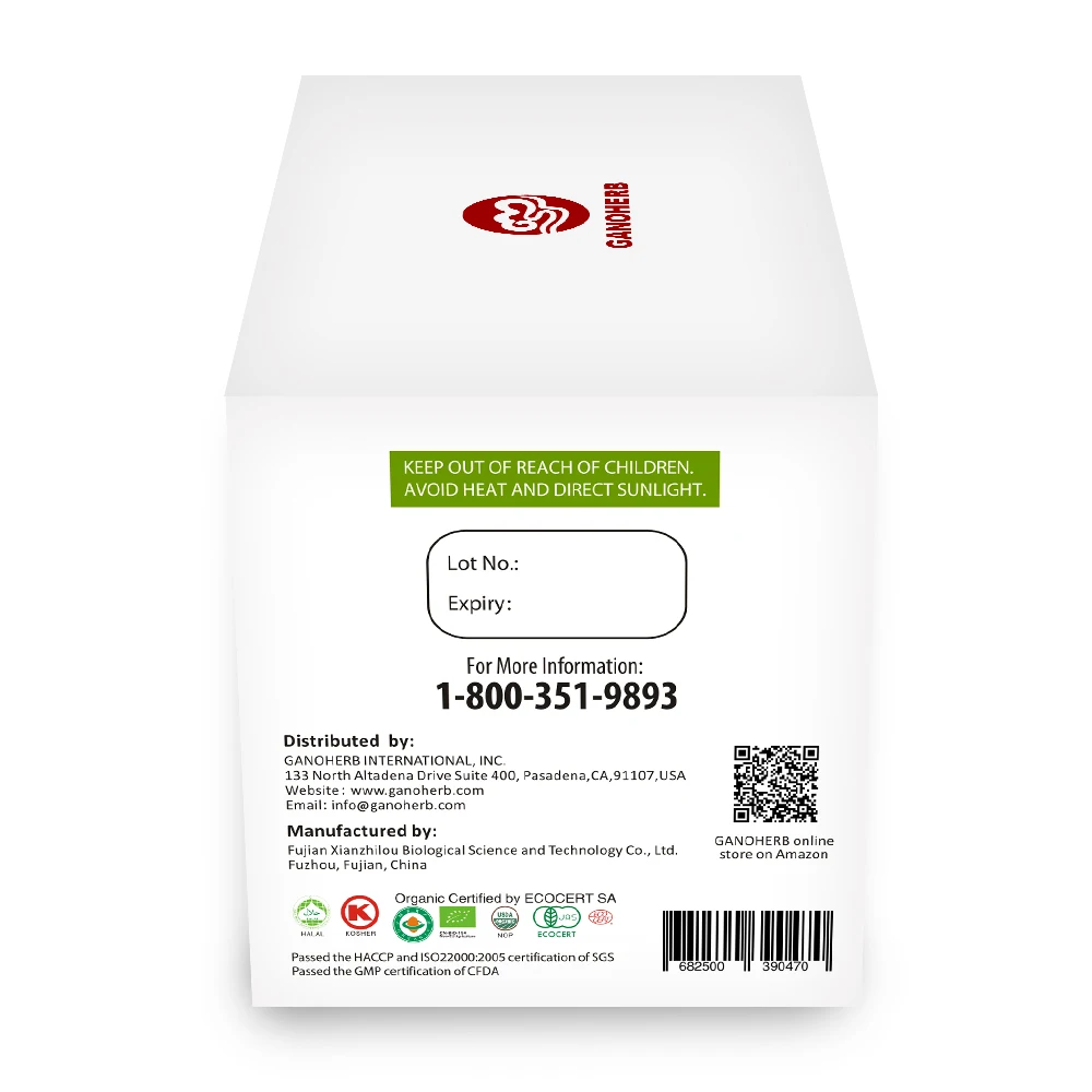 Free Sample Chinese Organic Herbal Green Tea With 100% Certified Organic Reishi mushroom In Bag Best Brands Price