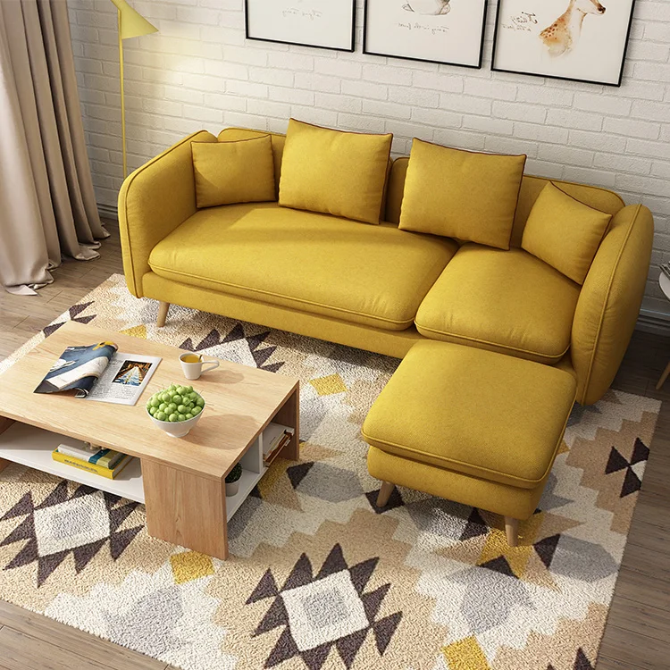 Simple Living Room 3 Seater Sofa  Modern Sofa Cum Bed Sectional Fabric Sofa