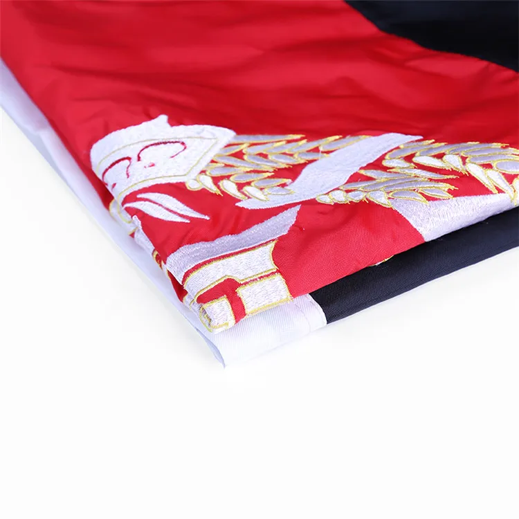 Factory price embroidery pattern good quality Afghanistan national flag black red green stripes 3*5 feet Afghan country banner