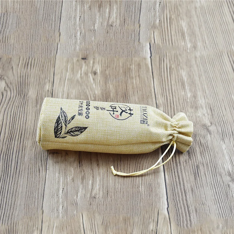 Popular Fashion Custom Logo Printing Party Wedding Favor Gift Bag Round Bottle Jute Drawstring Bag