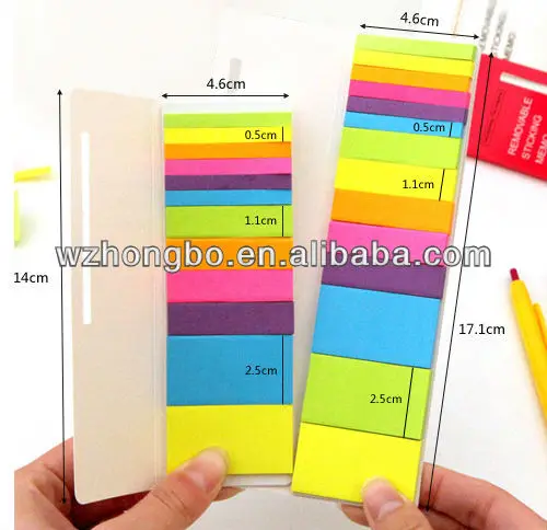 colorful sticky tabs adhesive strips shape sticky note pad set