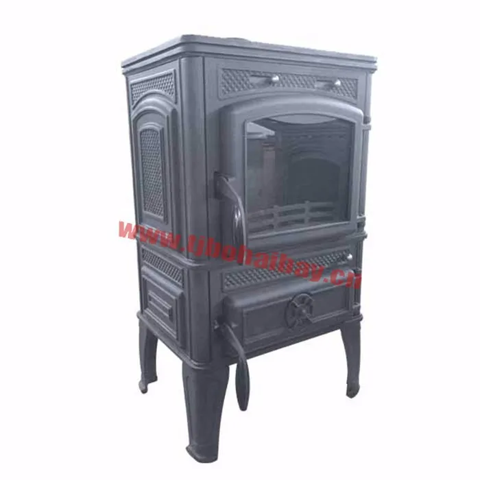 BHB Matte black paint cast iron wood burning stove