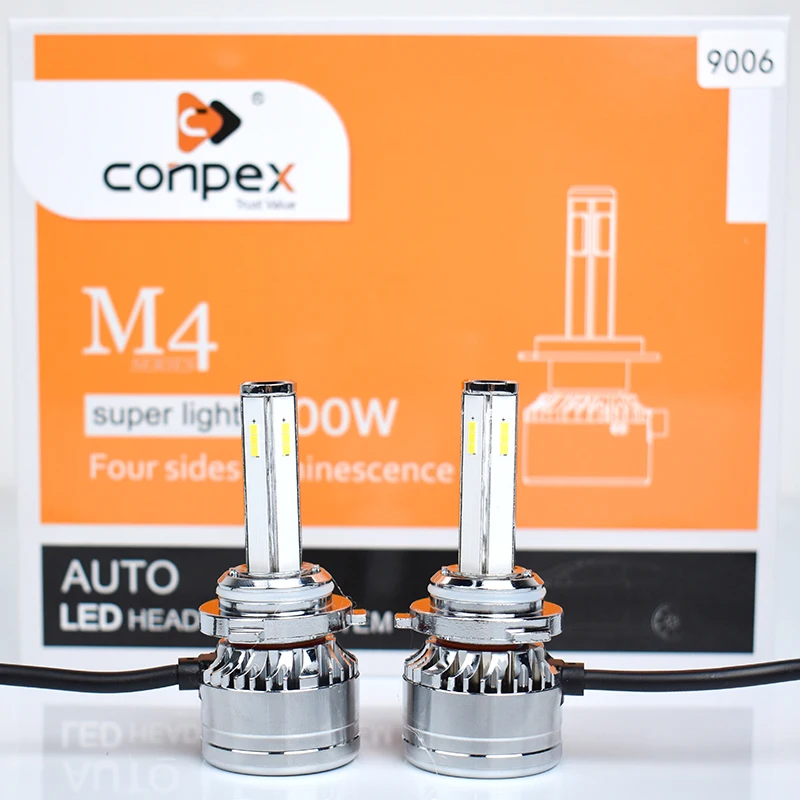 Conpex Auto Lamp M4 9006 LED Headlight Replaceable Bulb 4 Sides CSP Chip IP68 60W 6400 lumen LED Light for Cars Head Light HB4