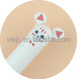 Cute cartoon character ball pen with two different color refills