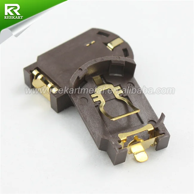 3V Gold plated SMT CR2032 button cell battery holder
