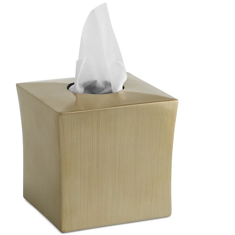 Hotsell Gold Elegant Hotel Square Resin Tissue Paper Box
