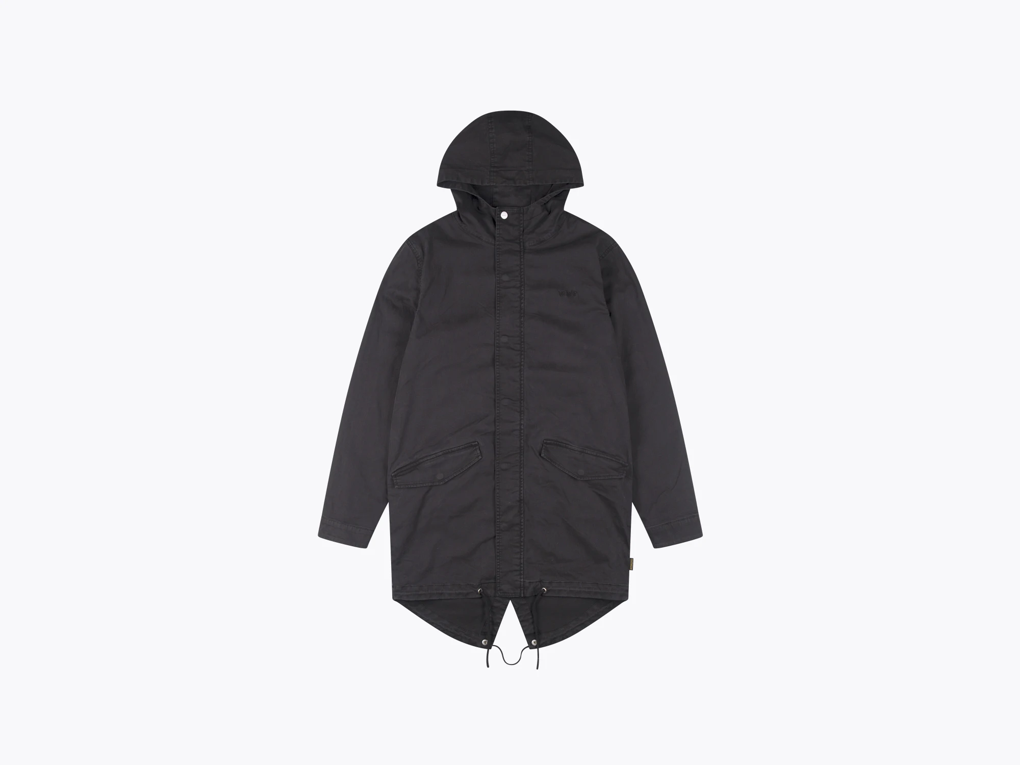 European Mens 97% Cotton 3% Elastane Twill Fishtail Parka In Garment Washed