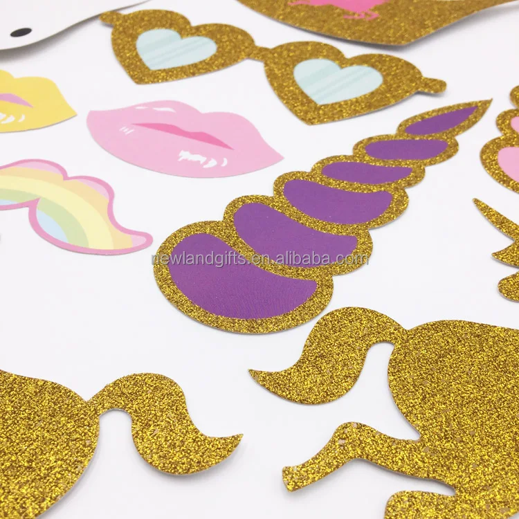 
Amazon Hot Selling 26Pk Glitter Rainbow Unicorn Party Supplies 