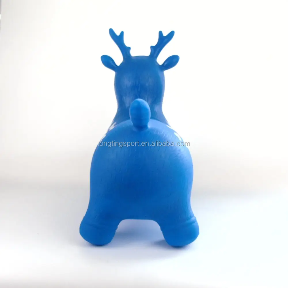 EN71 inflatable deer pvc jumping riders kids animal hopper toy