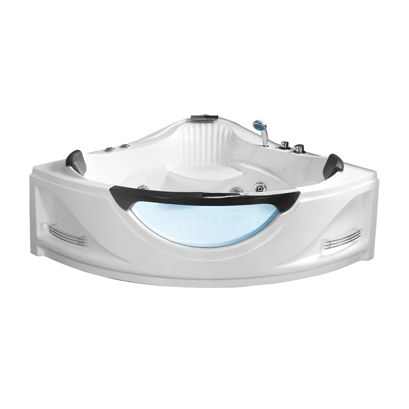 Factory supply K-8903A corner shape freestanding acrylic bath tub massage bathtub with faucets