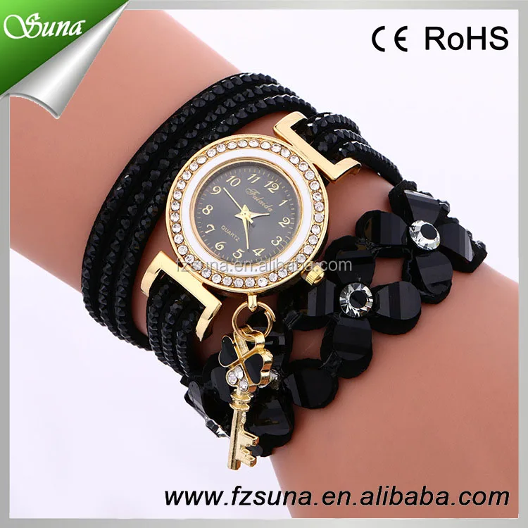 Alibaba Trade Assurance March Promotional Chain Lady Quartz Watch Women Weave Wrap China Oem Watch