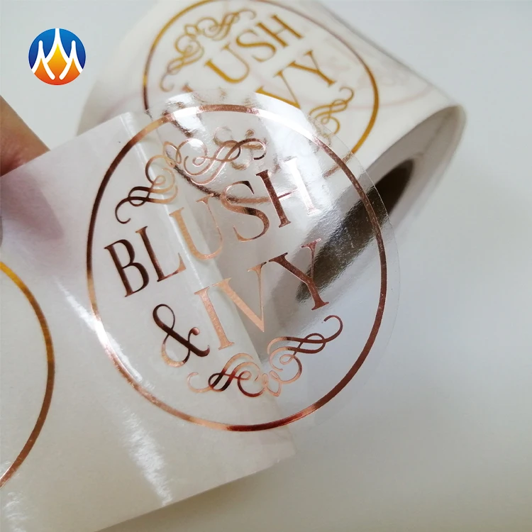 custom business logo shrink wrap circle labels circle round clear self adhesive vinyl stickers