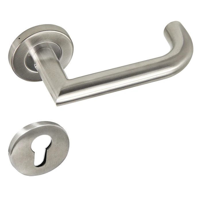 Stainless Steel tube handle Door lock Hyland OEM LH1036 SS ET Euro Standard mortise door lever handle.
