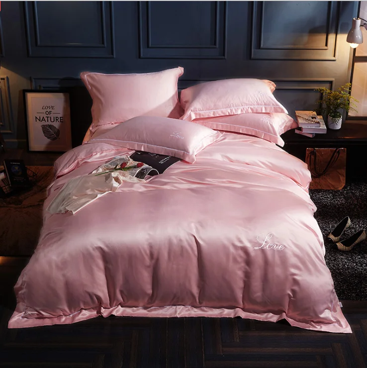 China Supplier pure mulberry Silk Bed Sheet Set Comforter Set Bedding set four pieces