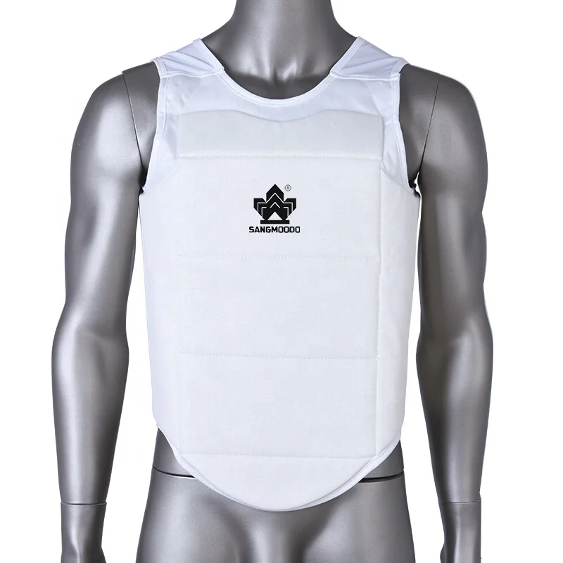 Custom white martial arts training body protector kyokushin karate chest guard