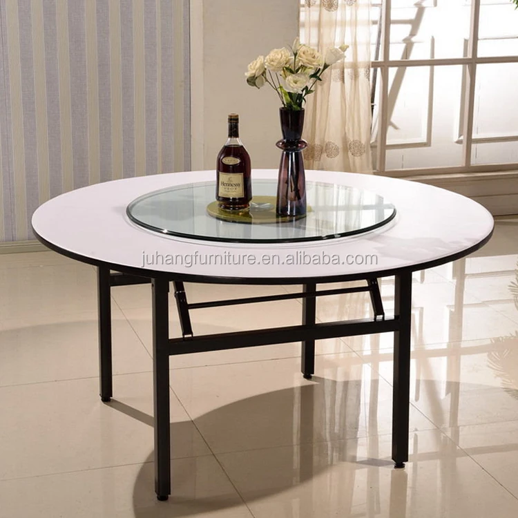 Hot sale round rotating 6 feet 10 people round wooden folding table