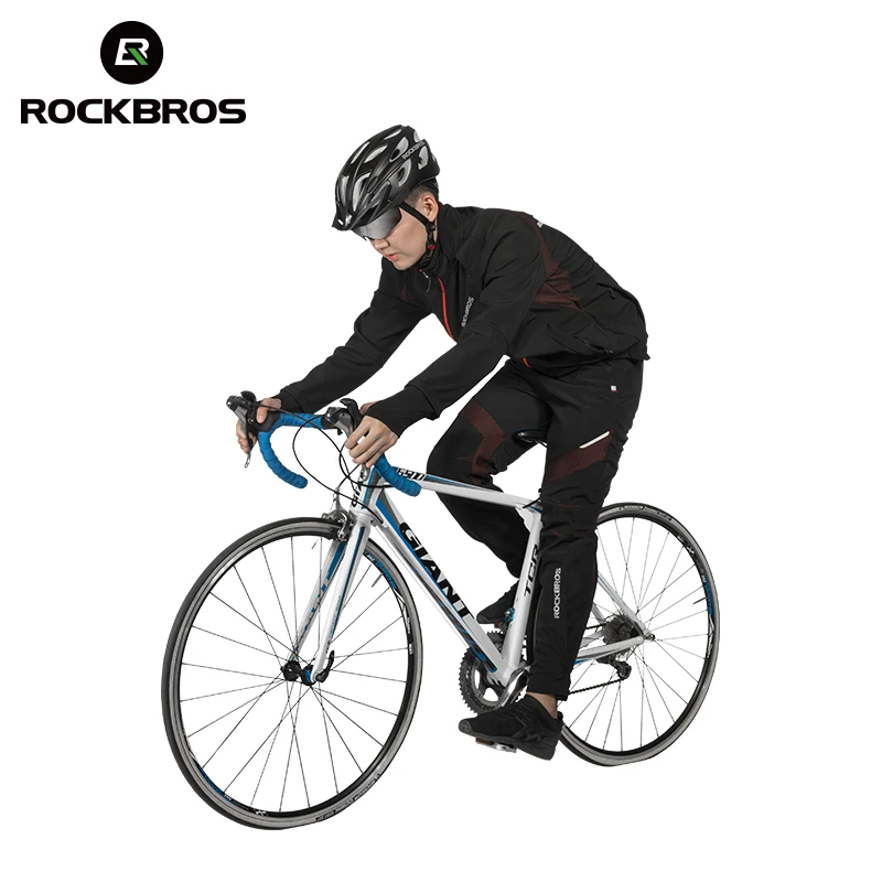 ROCKBROS Long sleeve Cycling Sets Winter Thermal Fleece Jersey  Windproof Reflective Rainproof Riding sportswear cycling jacket