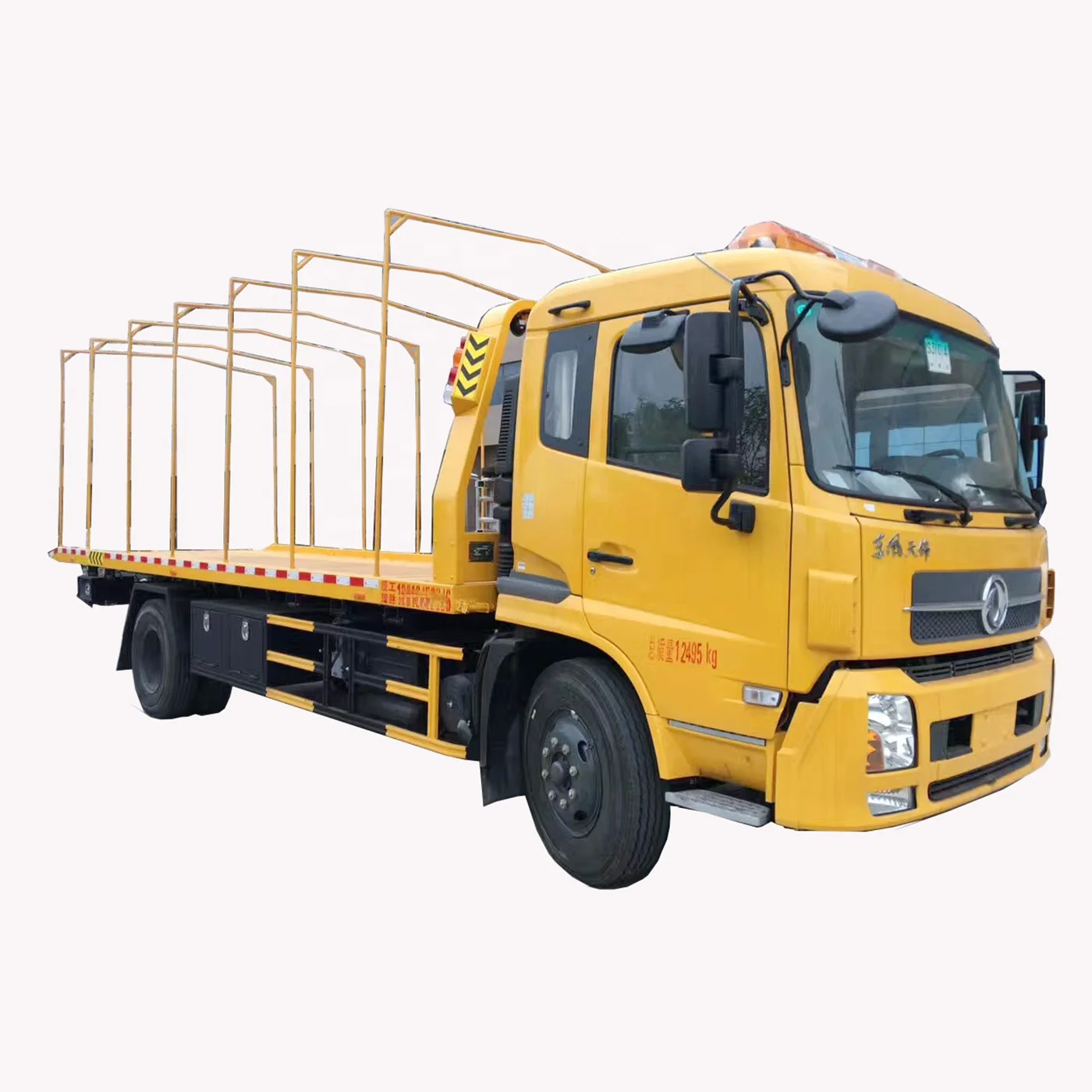 special design long 7.2m  slide tilt tray 8 tons  flatbed tow truck wrecker with top cover
