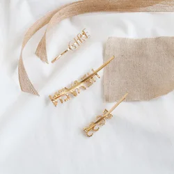 XL1-1 Trade assurance INS pearl letter smiley hairpin network red girl hairpin clip bangs clip Korea word clip hair accessories