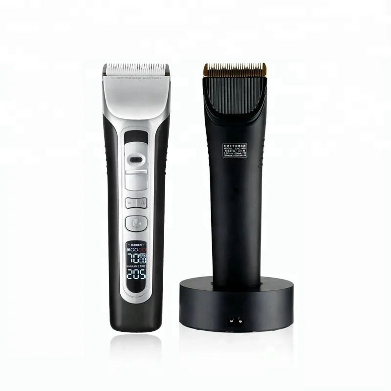 LCD display rechargeable Ceramic cutter head hair trimmer with 2 spare cutter heads