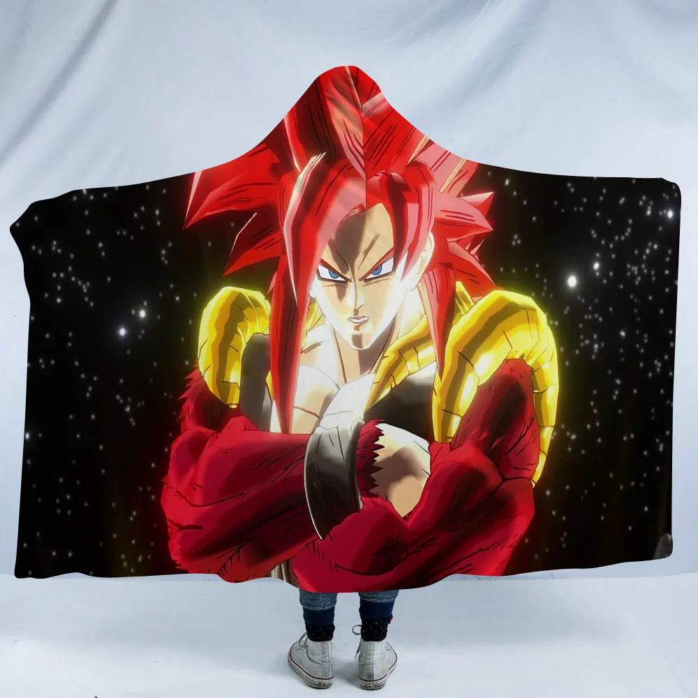2020 Superheros Anime Decor 3D Print Hooded Blanket Sherpa Fleece Wearable Blanket Ultra Soft TV Computer Throwing Blanket