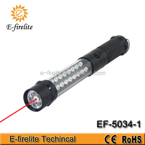 
16+8+1 led magnetic working laser flashlight 