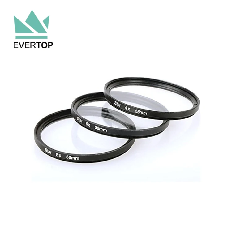 Special Effect Lens Camera Star Filter 4,6,8 point 4 Points Soft Focus Revolving Star Filter + 6 Points  + 8 Points Star Filter