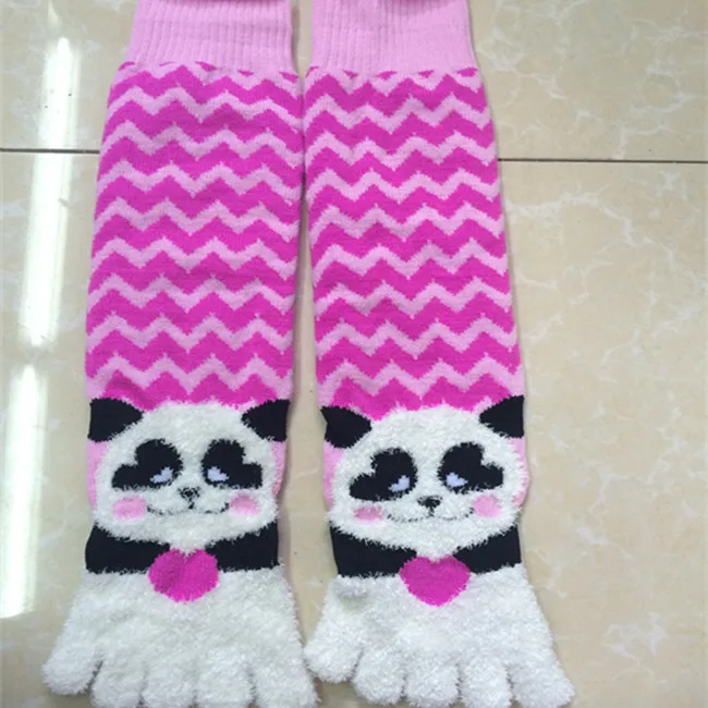 
MULTI COLOR Striped Fuzzy Toe Socks, Soft Polyester Animal Fashion Toe Socks, Warm Fuzzy Cute Animal Novelty Toe Socks 