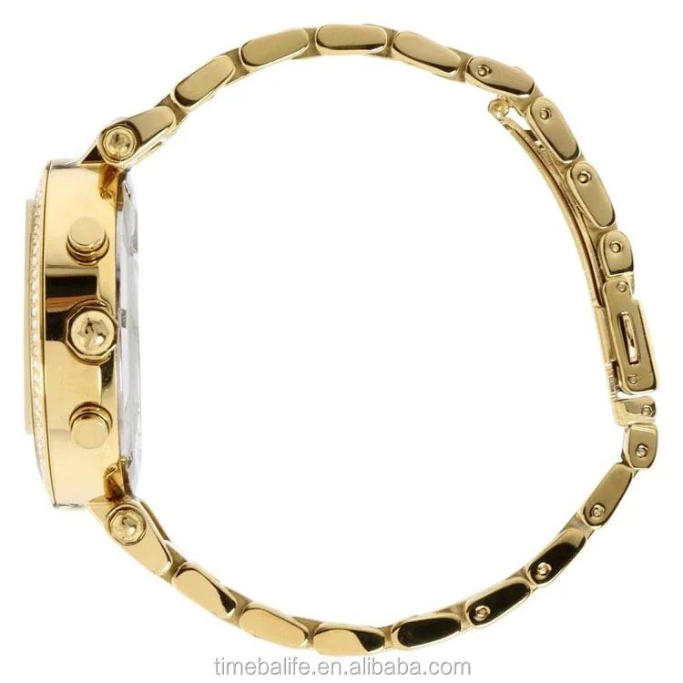 2017 OEM All 22K Gold Chronograph Diamond Bezel Gifts Luxury For Women Wrist Watch