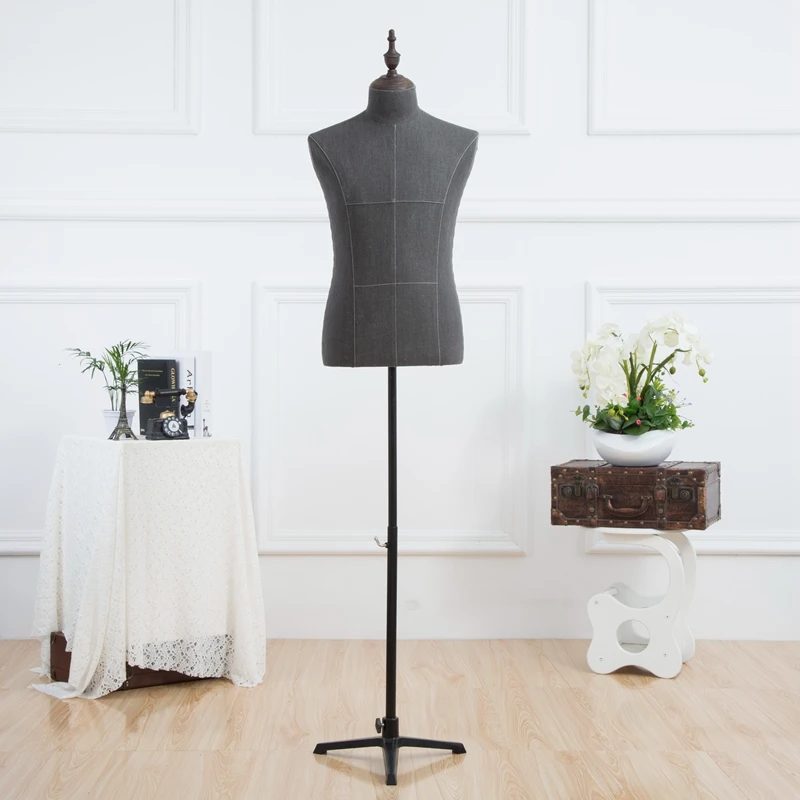 Hot Sale  Upper Body Dress Form Mannequin Male Fabric Wrapped Mannequin for Business Suit Display