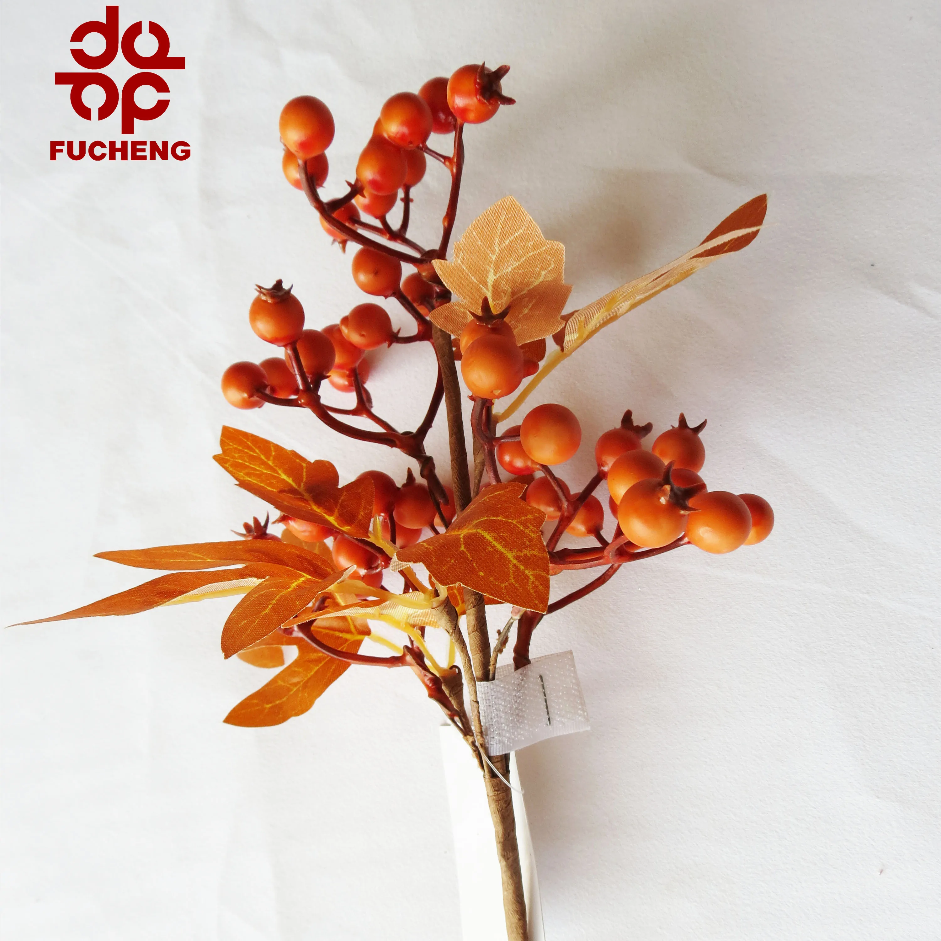 Wholesale quality autumn berry artificial silk flower with dried flowers leaves branch for bouquet wall backdrop fall decoration