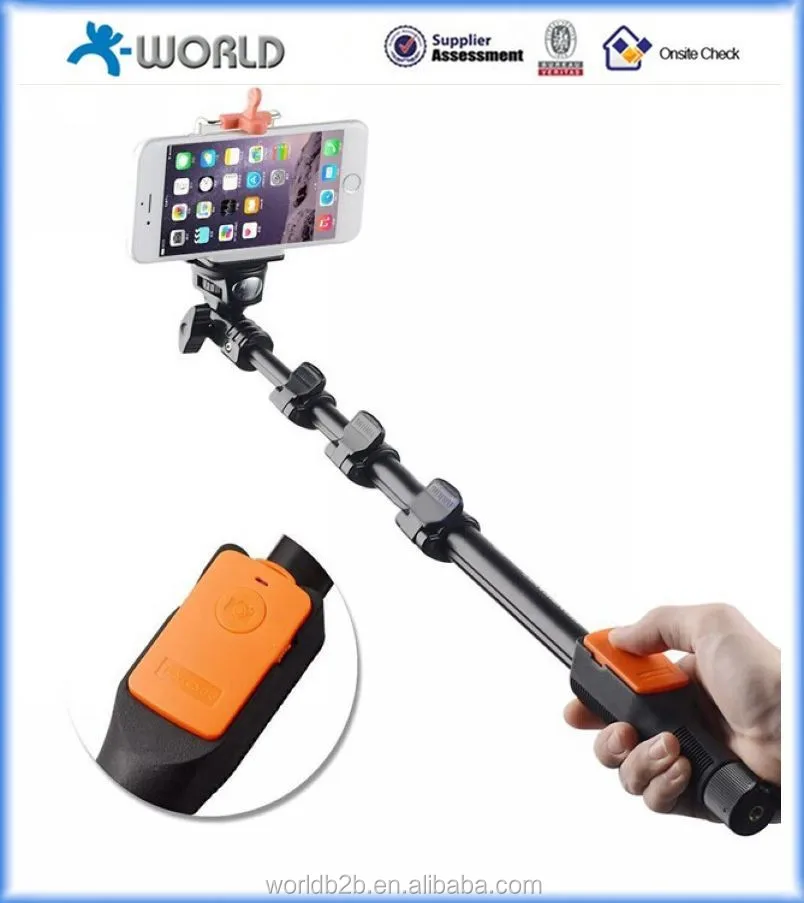 Новые продукты 2015 беспроводной монопод selfie палка, Bluetooth монопод selfie палка, Bluetooth камера беспроводная монопод