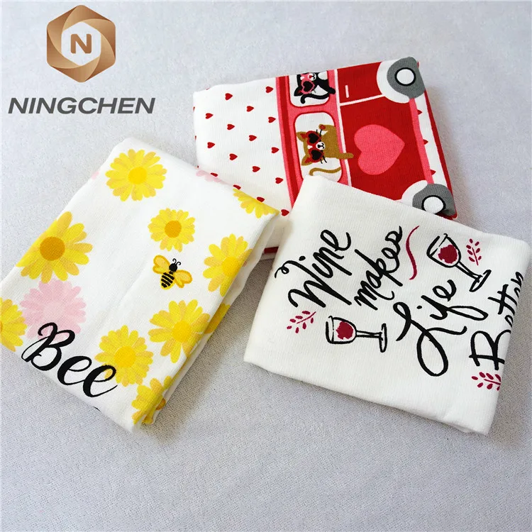 
Factory bulk wholesale Hot sale custom print kitchen tea towels 