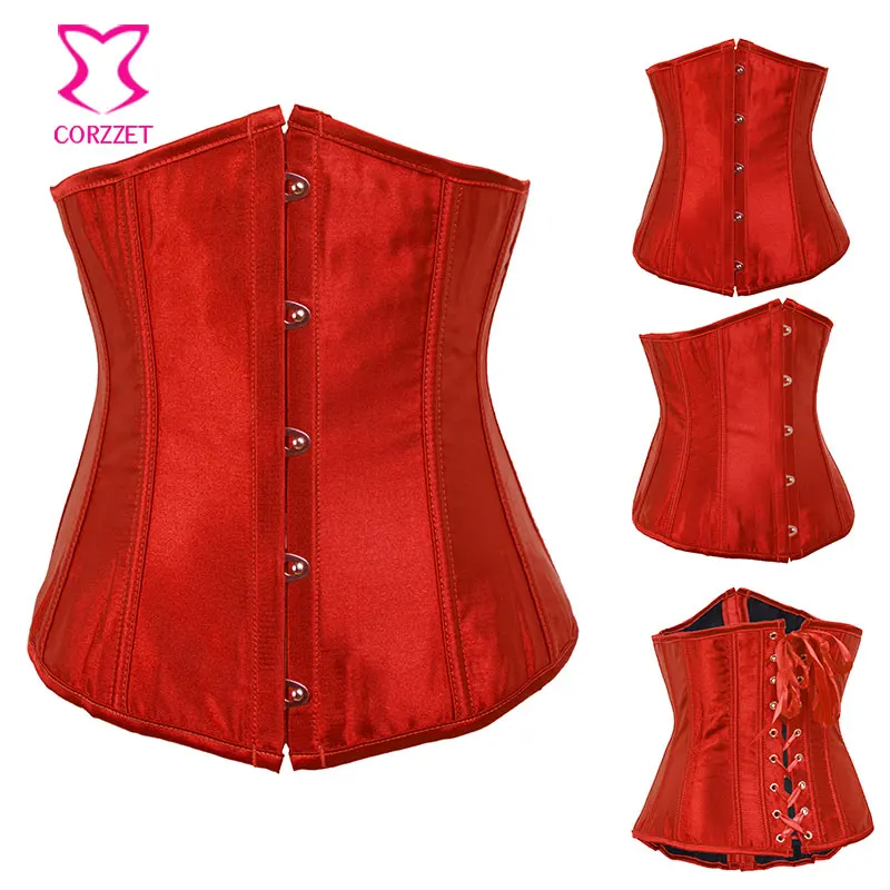 2686A Satin Underbust Back Lace Up Closure Front Buckle Steel Bone Steampunk Guangzhou Factory Wholesales Pricing For Women
