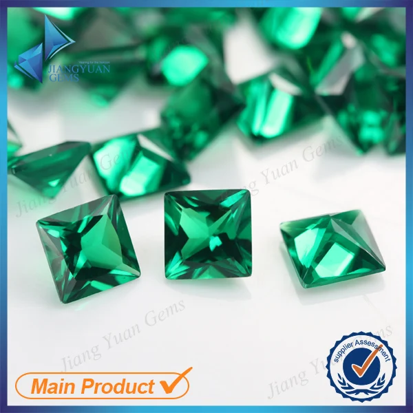 Square synthetic green sapphire