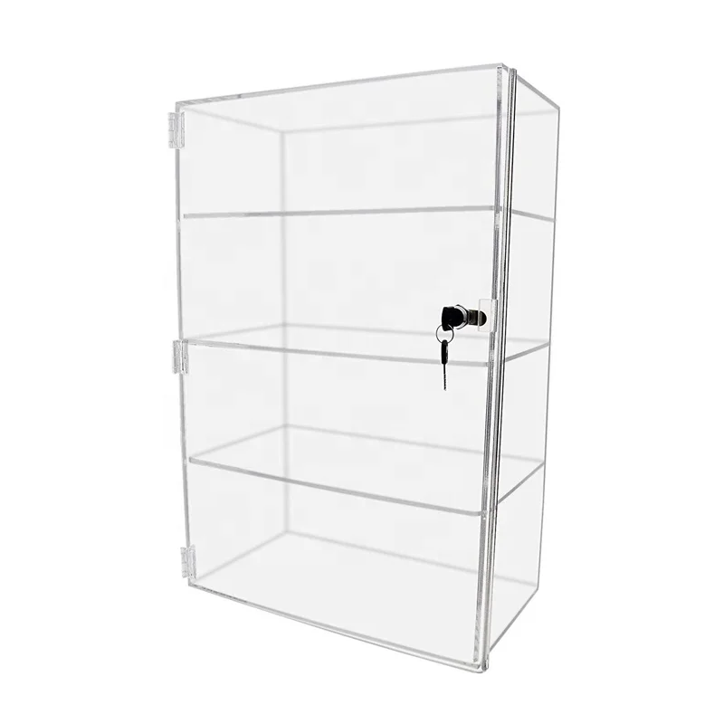 Clear PMMA bread cake display acrylic display case with lock