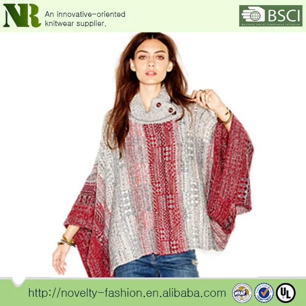 
Вязаное пончо Free People с высоким воротником 