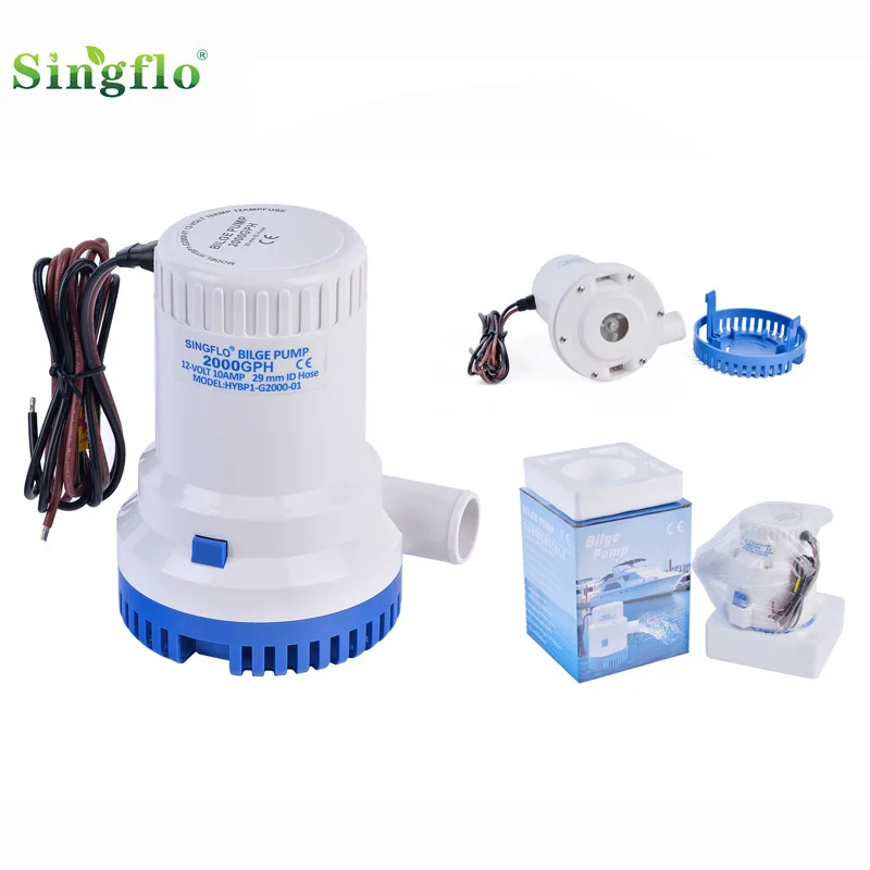 Singflo 24v dc 1500GPH marine bilge pump with float switch