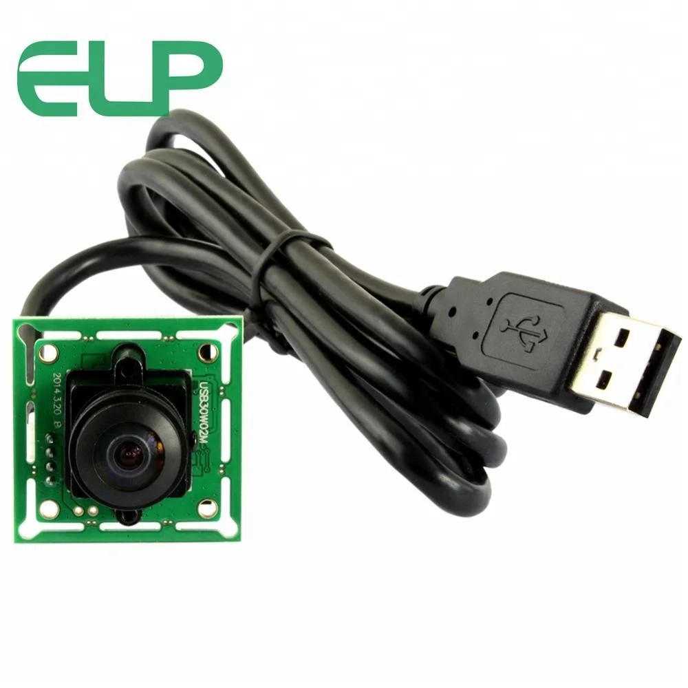 ELP 0.3MP Fisheye Camera Wide Angle 60fps 640X480 VGA Mini Industrial UVC Camera Board For Robotics Camera Free Driver