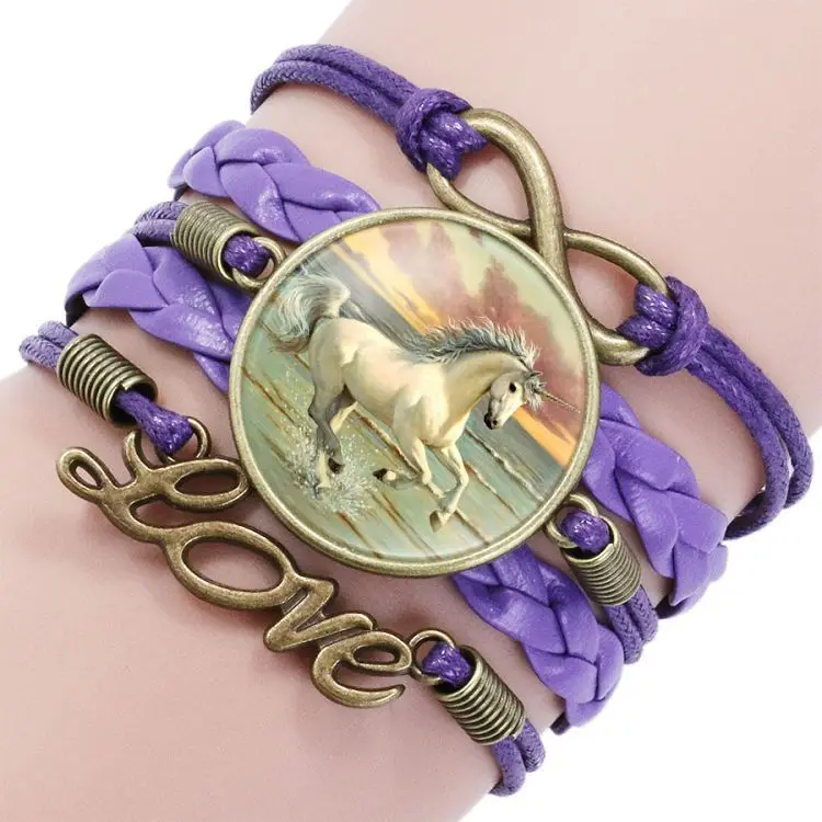 Hot Fashion Boys Girls Kids Children Bracelet Horse Unicorn Charm Bracelet Accessories Bracelet For Party Or Club Gift