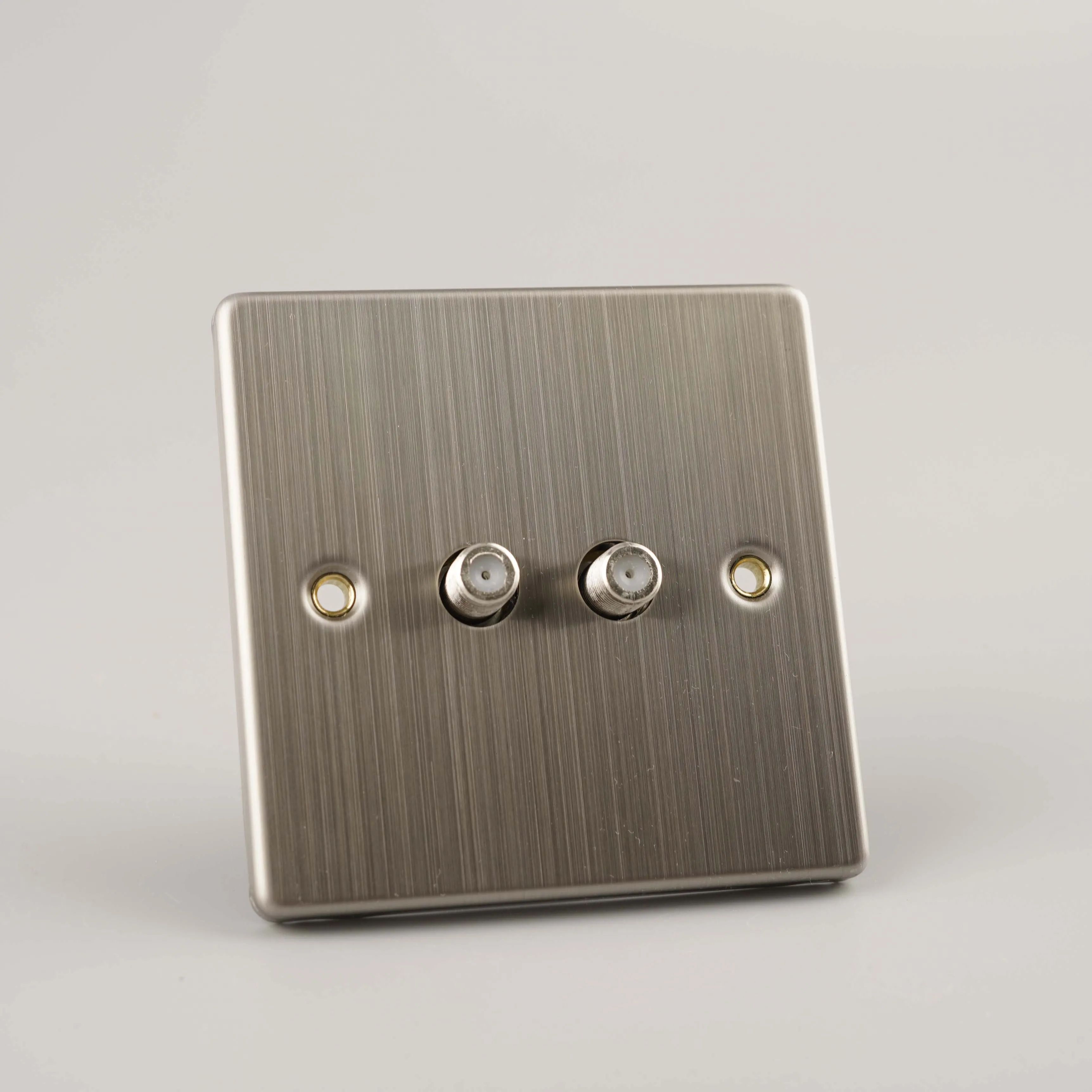 WK 2 Gang UK Market 10A TV Satellite Aerial Electric TV Socket